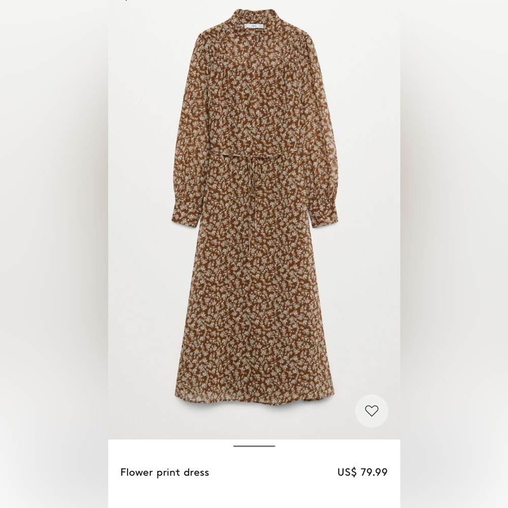 Mango floral waist tie dress